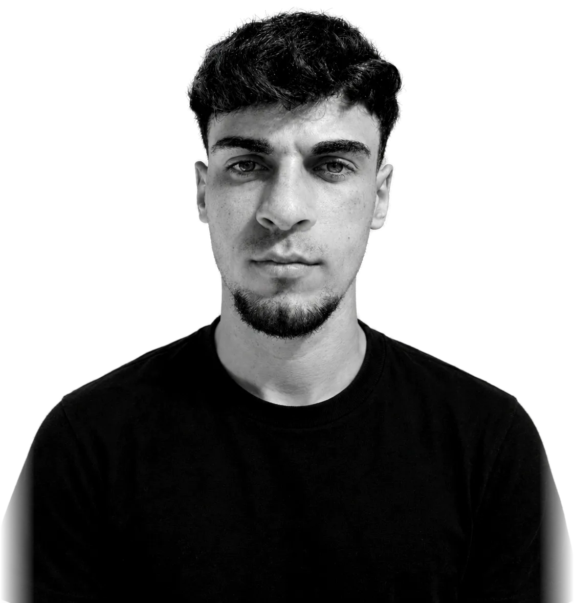 Retrato de Carlos Fernández en blanco y negro