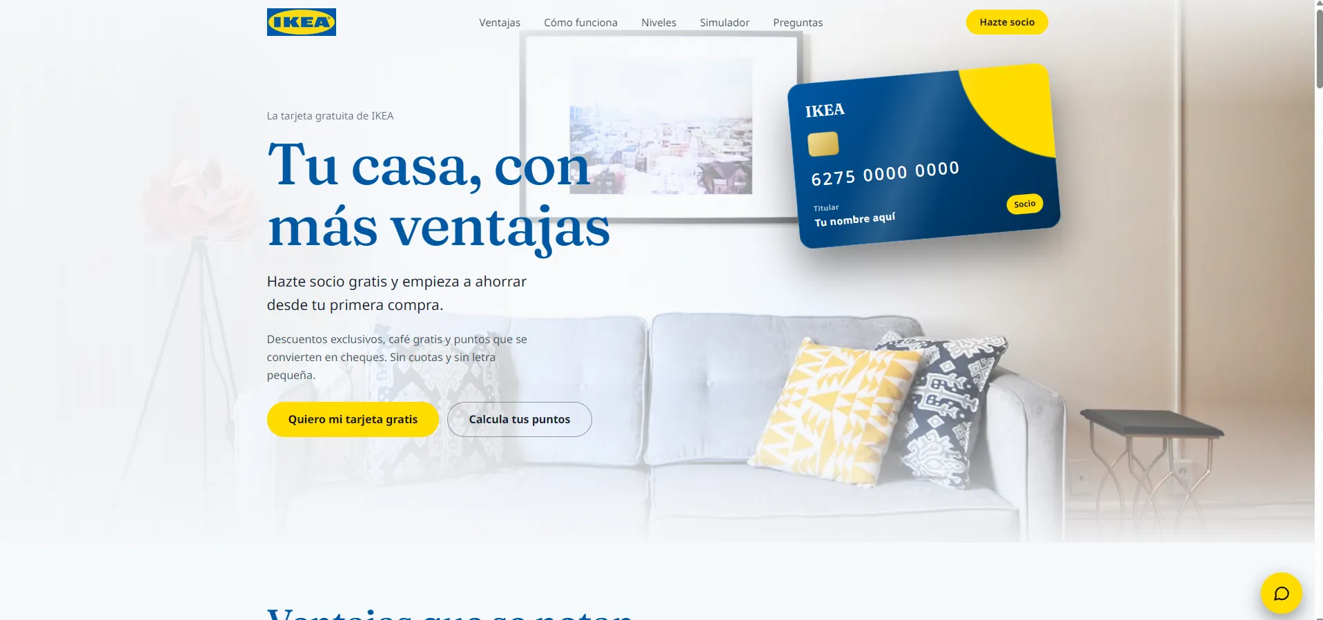 Captura de Tarjeta de socio IKEA