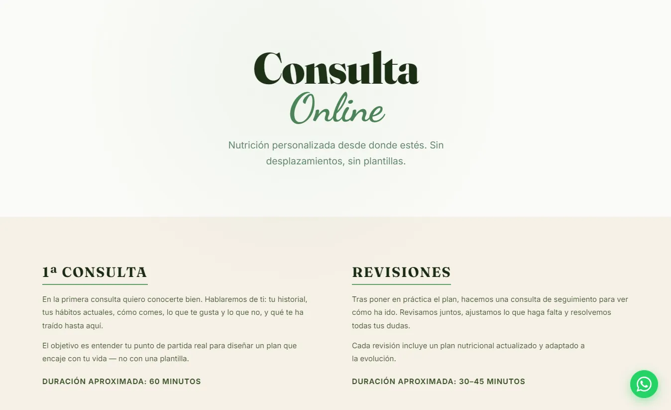 Página Consulta Online de Nernutri